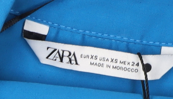 Zara Women's Blue XS Collared Shirt Dress