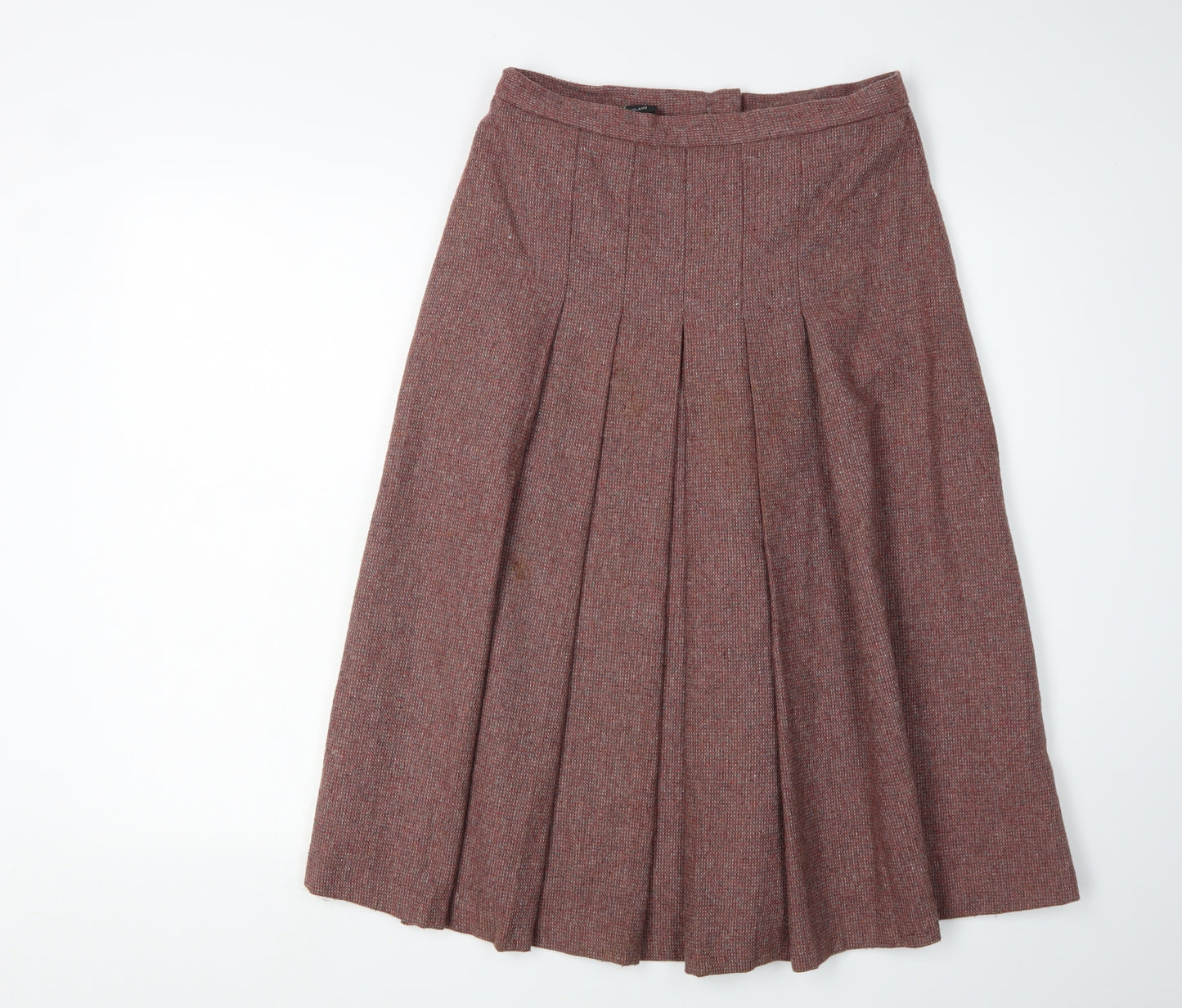 Anne Blair Women's Brown Pleated Midi Skirt Size 14