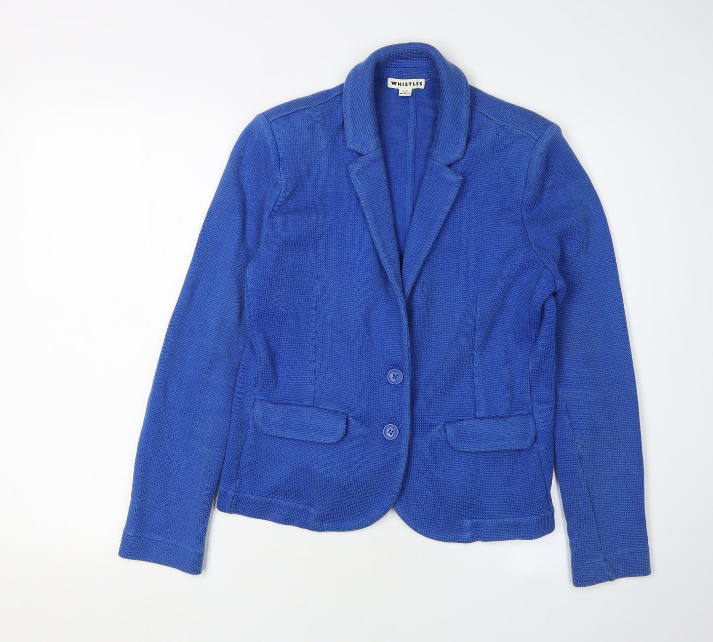 Whistles Women's Blue Cotton Blazer Size 8