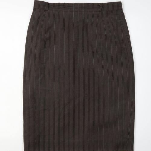 Yarell Women's Brown Striped Pencil Skirt Size 14