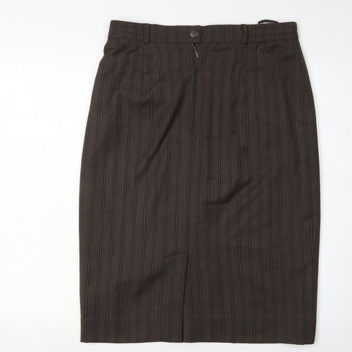Yarell Women's Brown Striped Pencil Skirt Size 14