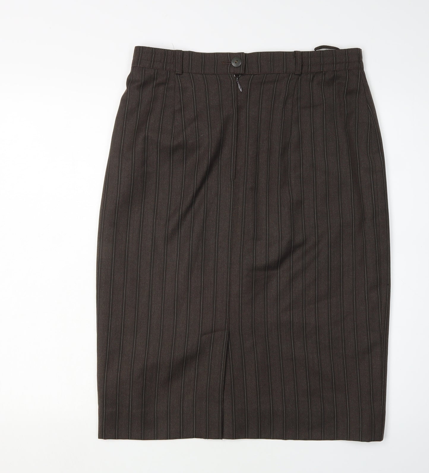 Yarell Women's Brown Striped Pencil Skirt Size 14
