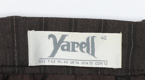 Yarell Women's Brown Striped Pencil Skirt Size 14