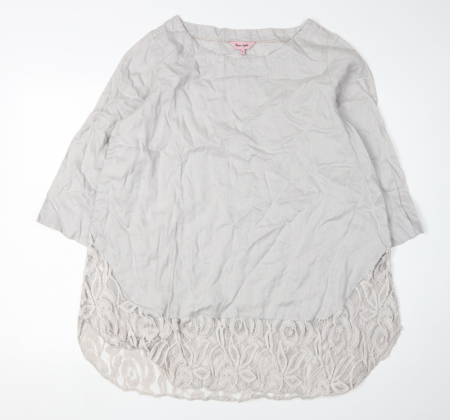 Phase Eight Grey Women's Tunic Blouse Size 12