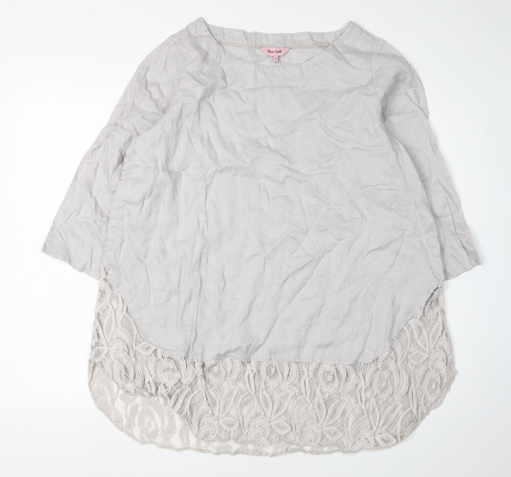 Phase Eight Grey Women's Tunic Blouse Size 12