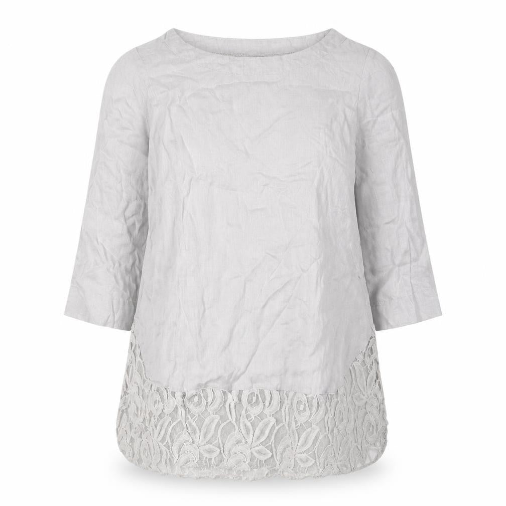 Front view of Phase Eight Grey Women's Tunic Blouse, size 12