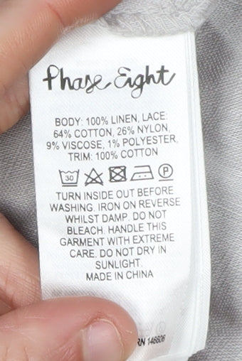 Phase Eight Grey Women's Tunic Blouse Size 12