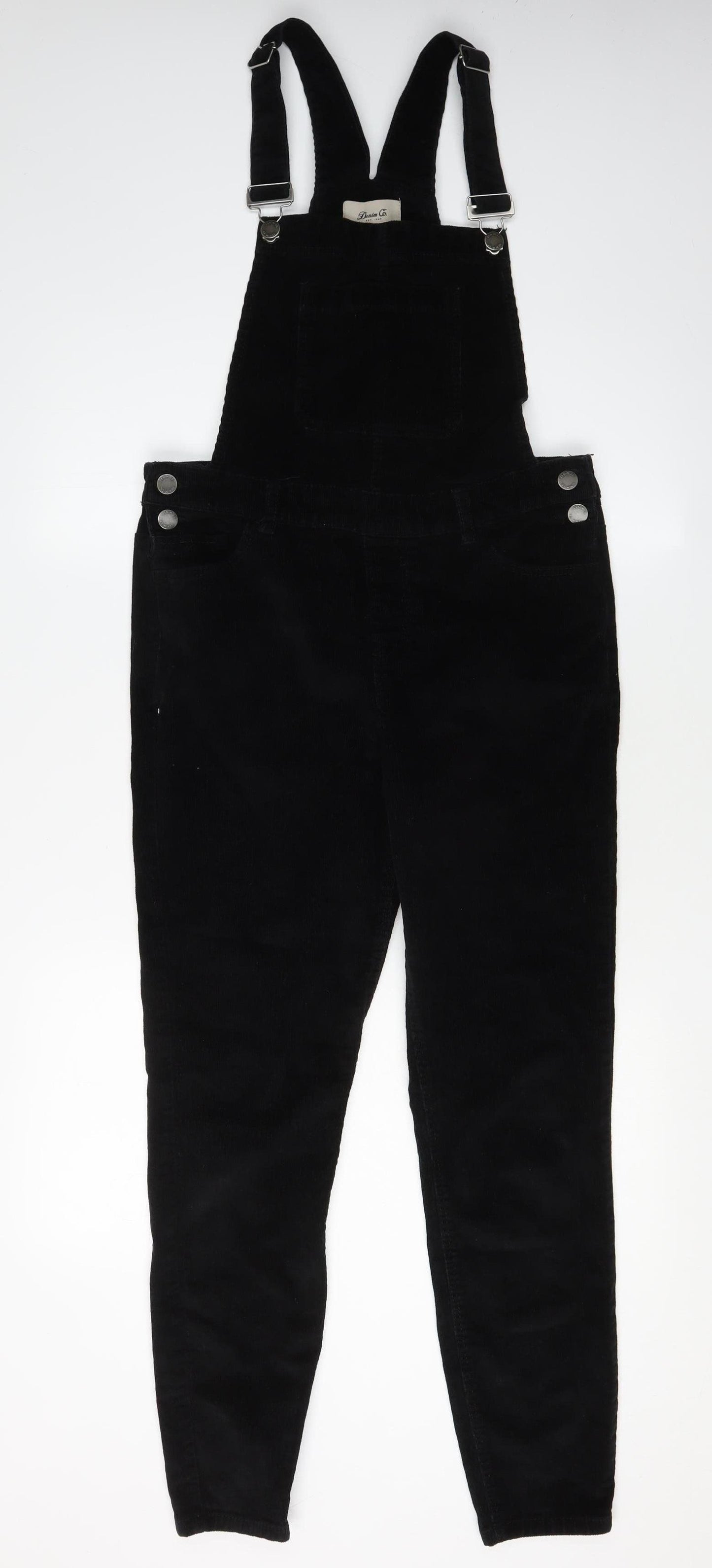 Denim Co. Women's Black Corduroy Dungaree Size 12