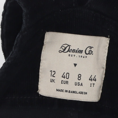 Denim Co. Women's Black Corduroy Dungaree Size 12