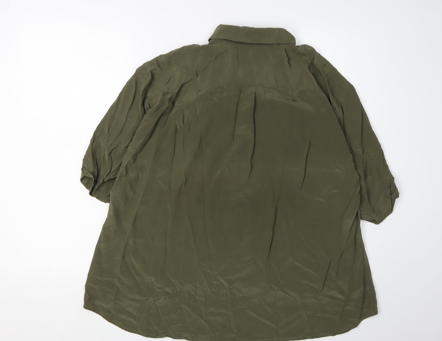 Madeleine Women's Green Silk Blouse Size 14