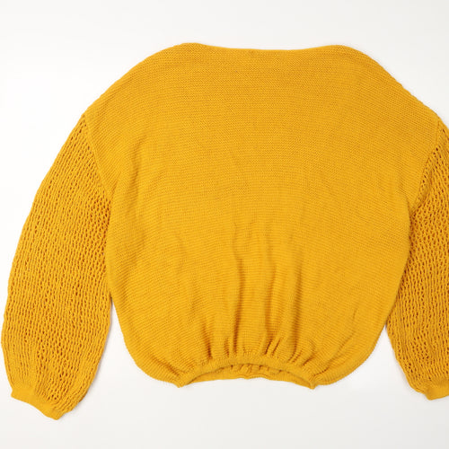 Joinus Women's Yellow Cable-Knit Pullover Jumper M/L