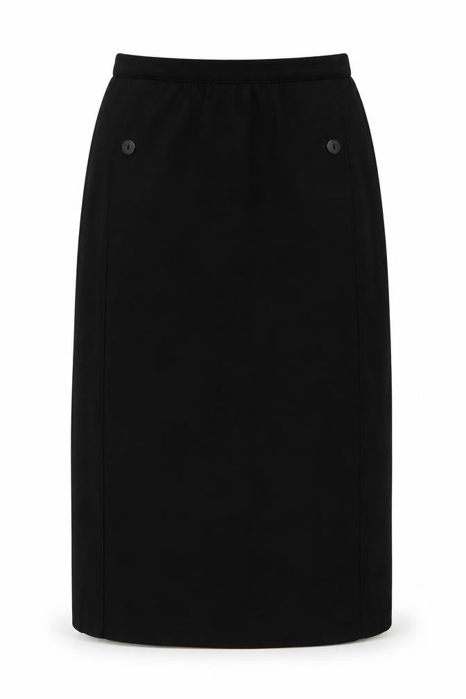 Front view of St Michael Women's Black Midi Pencil Skirt, size 10