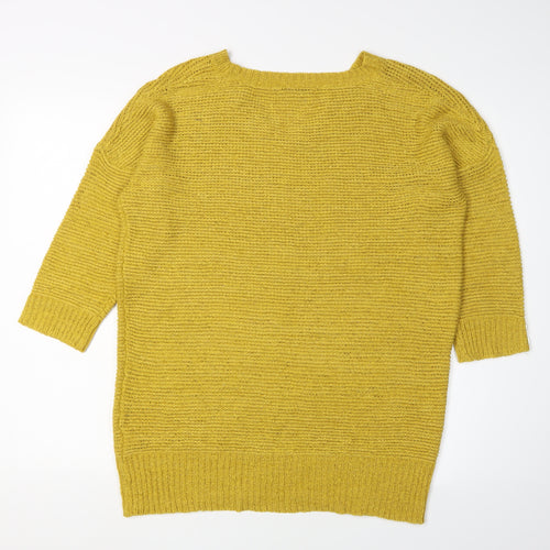 Wallis Women's Yellow V-Neck Pullover, Size M