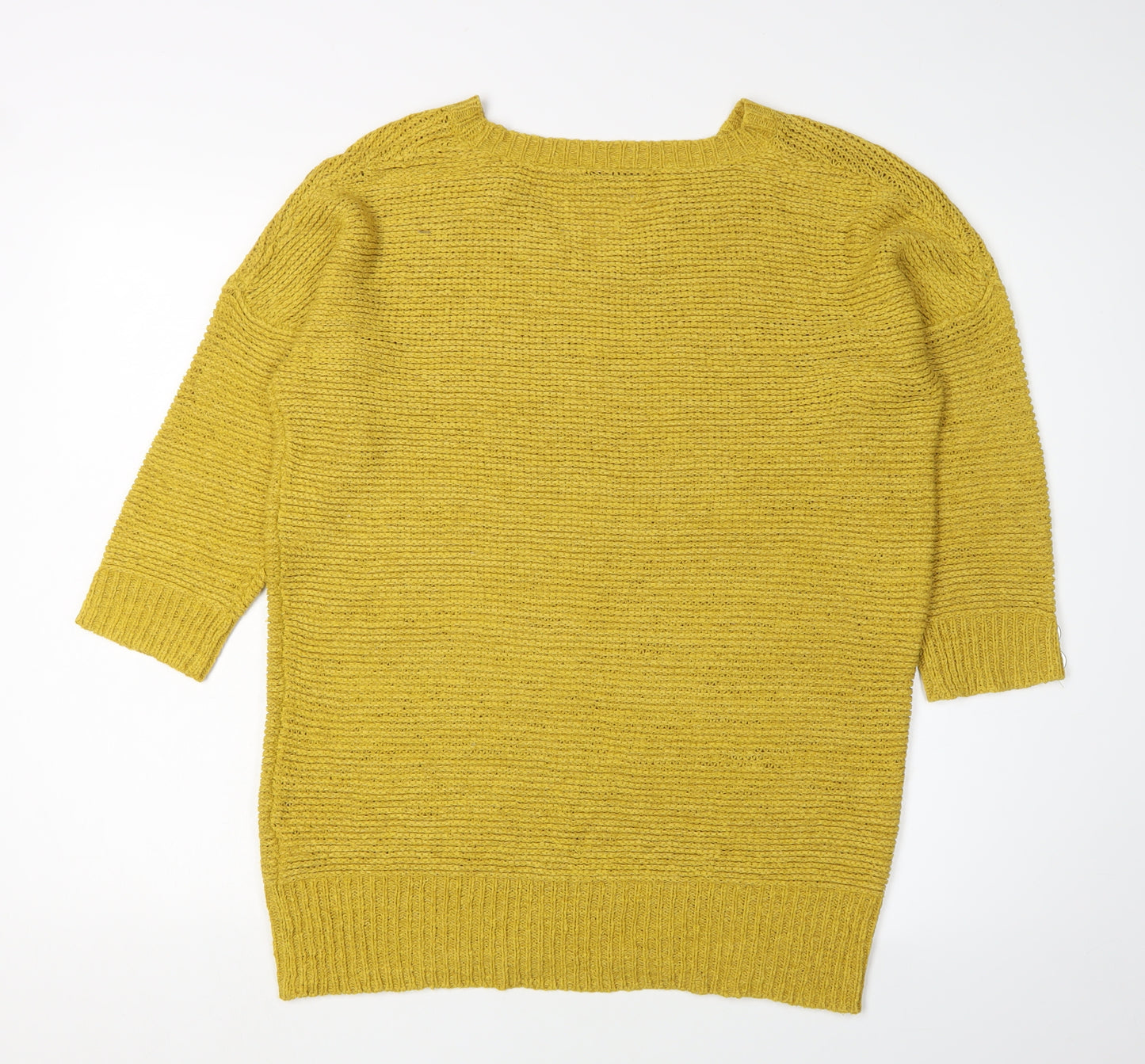 Wallis Women's Yellow V-Neck Pullover, Size M