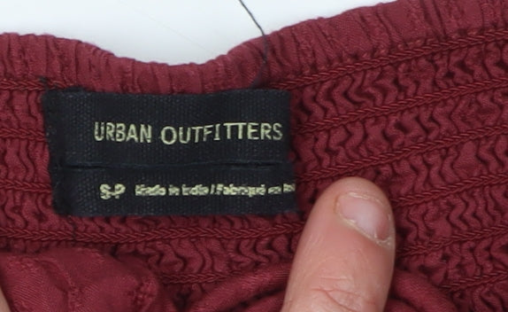Urban Outfitters Women's Red Cropped Blouse, S