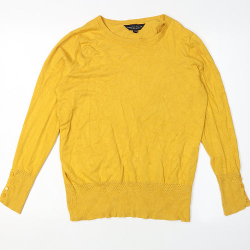 Dorothy Perkins Yellow Womens Pullover Jumper, Size 12, Crew Neck