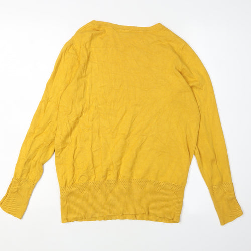 Dorothy Perkins Yellow Womens Pullover Jumper, Size 12, Crew Neck