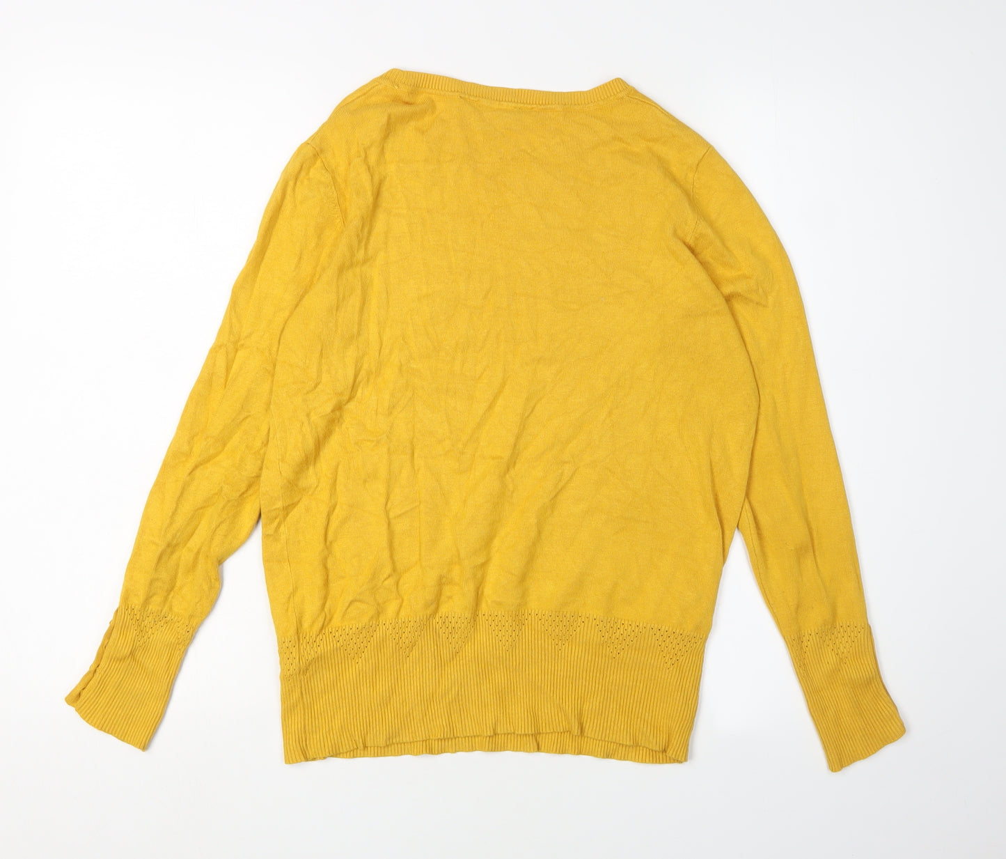 Dorothy Perkins Yellow Womens Pullover Jumper, Size 12, Crew Neck