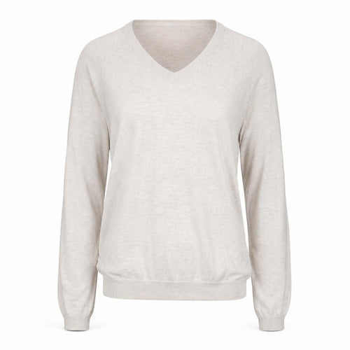 Mango Women's Beige V-Neck Pullover XS Jumper