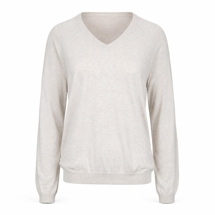 Mango Women's Beige V-Neck Pullover XS Jumper