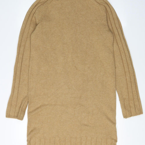 NEXT Women's Beige XS Knit Dress Roll Neck Winter