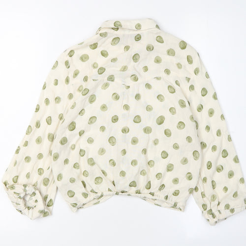 Zara Women's Beige Polka Dot Blouse XS