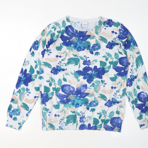 Stock Shop Women's Multicoloured Floral Pullover Jumper S