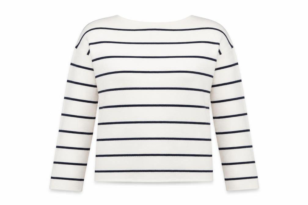 Front view of Mango Women's Ivory Striped jumper XL