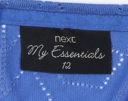 Next Women's Blue Open-Knit Cardigan Size 12