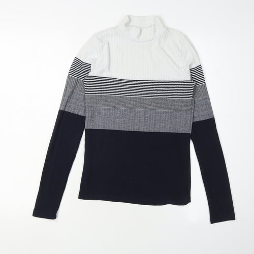 MNG Women's Multicoloured Striped Pullover Jumper Size 8