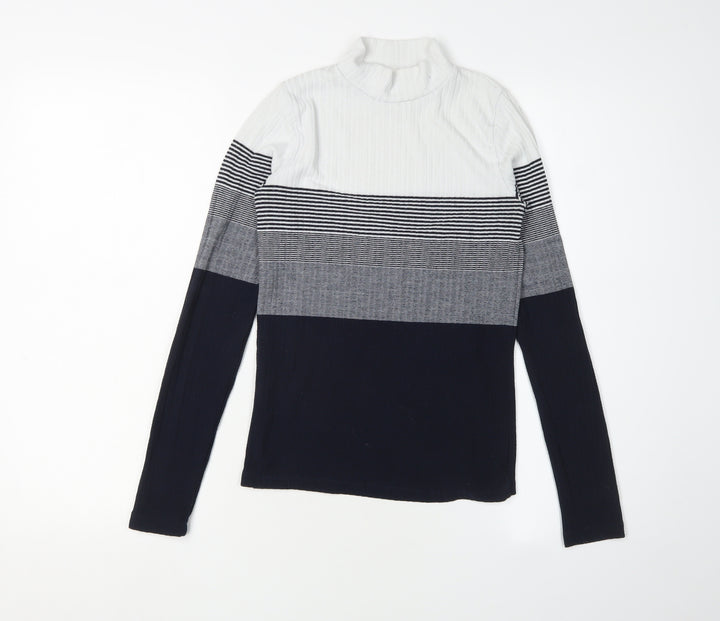 MNG Women's Multicoloured Striped Pullover Jumper Size 8
