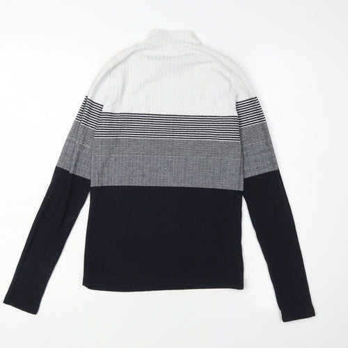 MNG Women's Multicoloured Striped Pullover Jumper Size 8