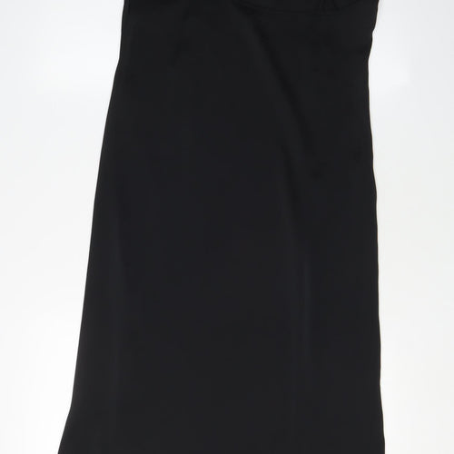Zara Women Black Midi Slip Dress M