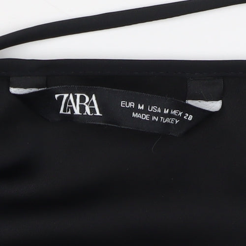 Zara Women Black Midi Slip Dress M