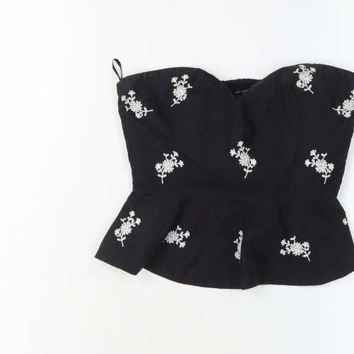 Zara Women's Black Embroidered Camisole XS