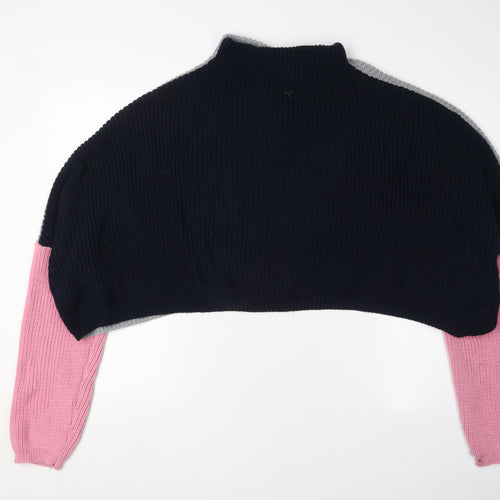 PrettyLittleThing Women's Multicoloured High Neck Jumper Size 6