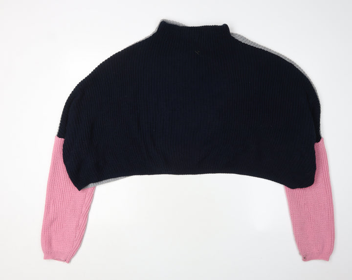 PrettyLittleThing Women's Multicoloured High Neck Jumper Size 6