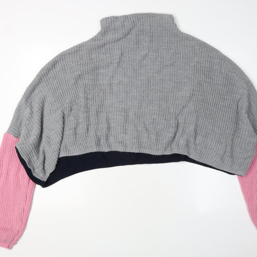 PrettyLittleThing Women's Multicoloured High Neck Jumper Size 6