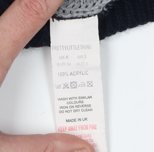 PrettyLittleThing Women's Multicoloured High Neck Jumper Size 6