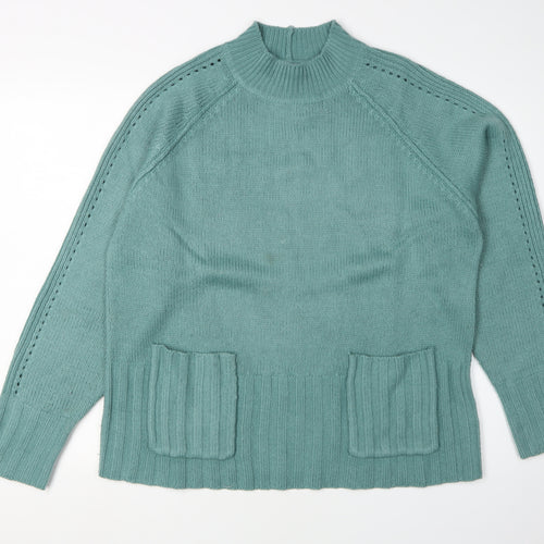 Next Women's Green High Neck Pullover Jumper, Size 16