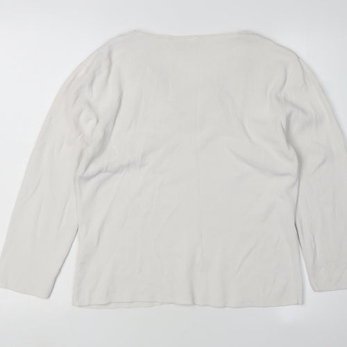 Roman Originals Women's Ivory V-Neck Long Sleeve Jumper