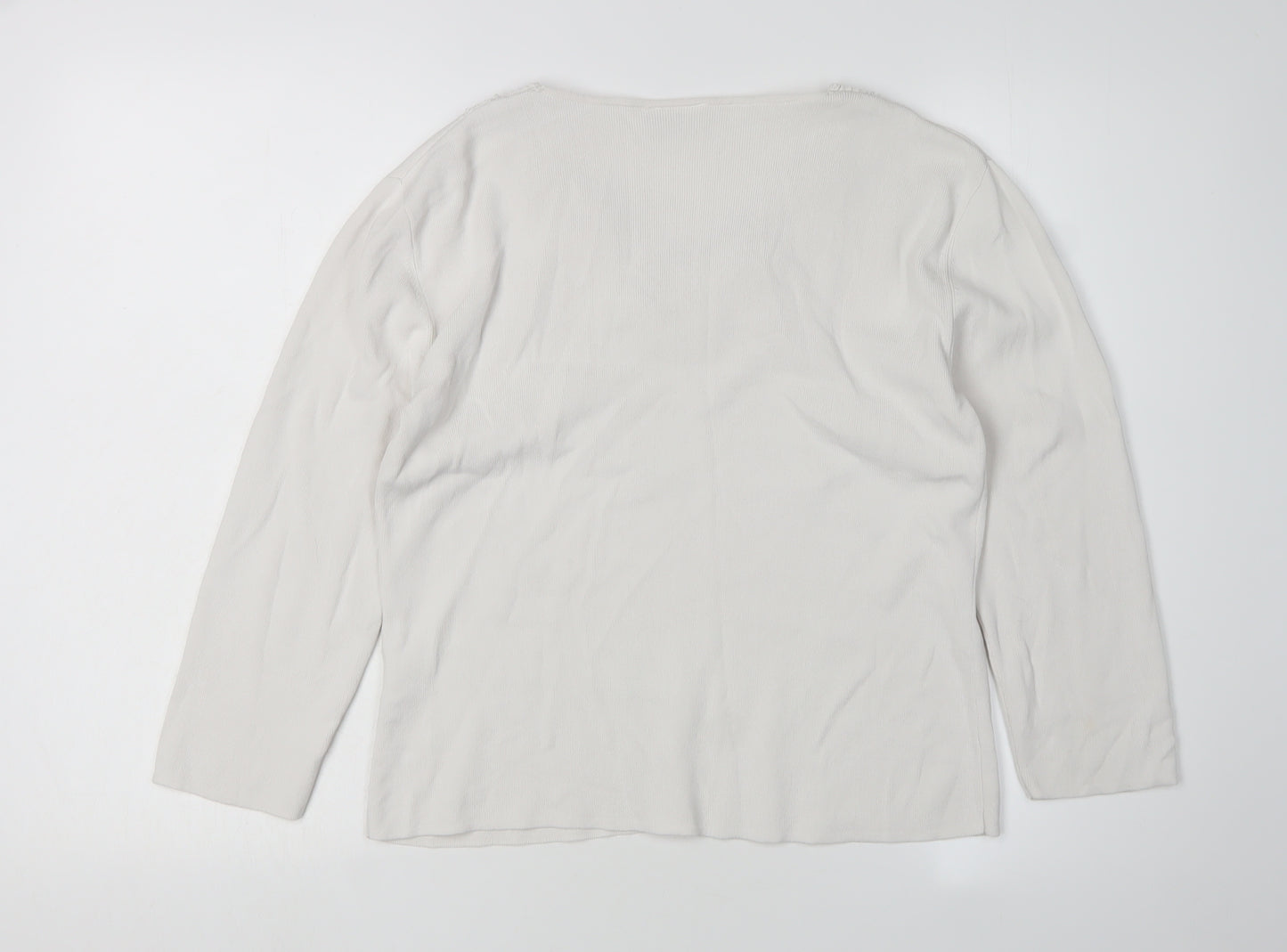 Roman Originals Women's Ivory V-Neck Long Sleeve Jumper