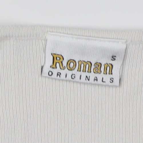 Roman Originals Women's Ivory V-Neck Long Sleeve Jumper