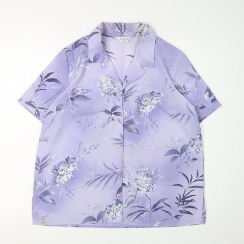 Berketex Women's Purple Floral Blouse, Size 14, Petite