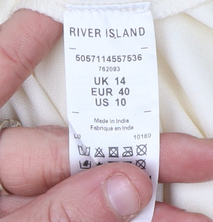 River Island Women's Gold Sequin Shift Dress Size 14