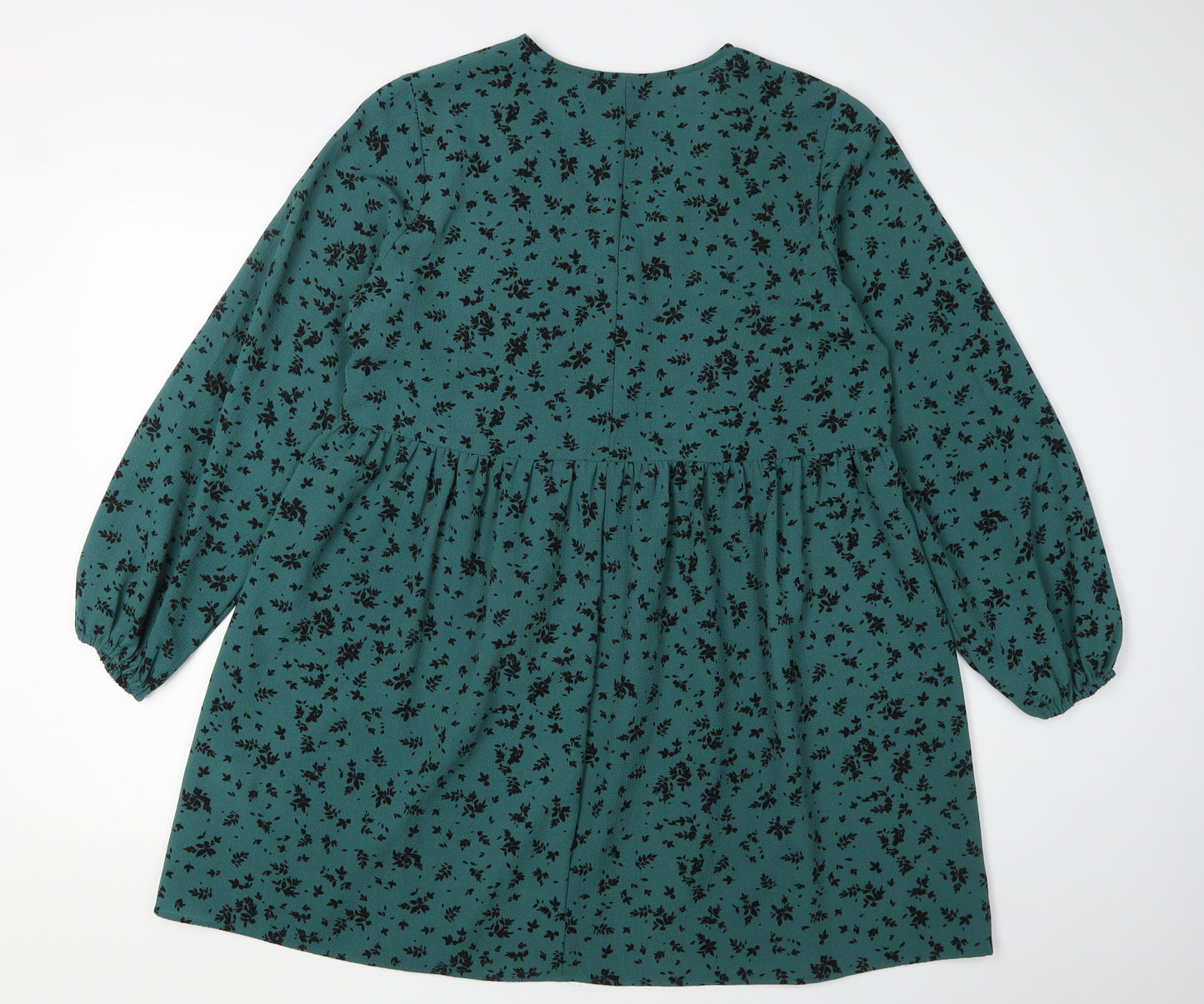 New Look Women's Green A-Line Floral Dress UK 12
