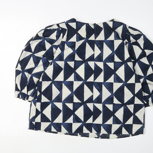 Marks and Spencer Women's Blue Geometric Blouse