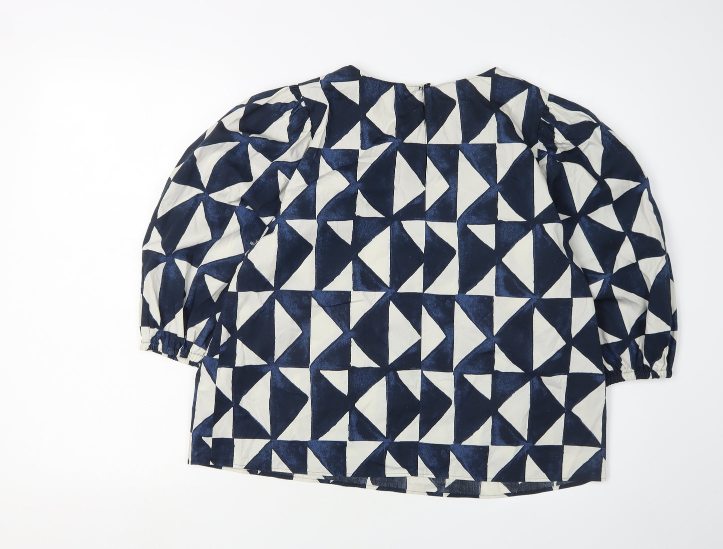 Marks and Spencer Women's Blue Geometric Blouse