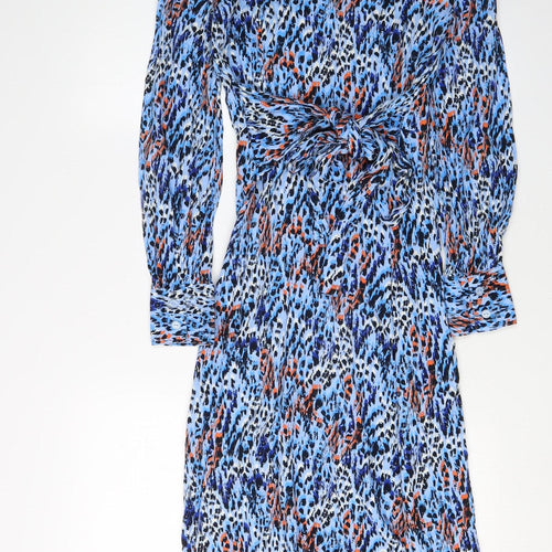 Marks and Spencer Women's Blue Animal Print Dress Size S