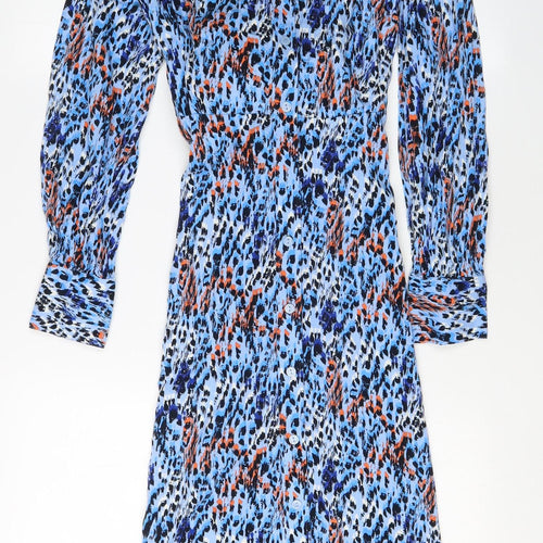 Marks and Spencer Women's Blue Animal Print Dress Size S